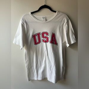 Champion White T-Shirt with Red USA Print